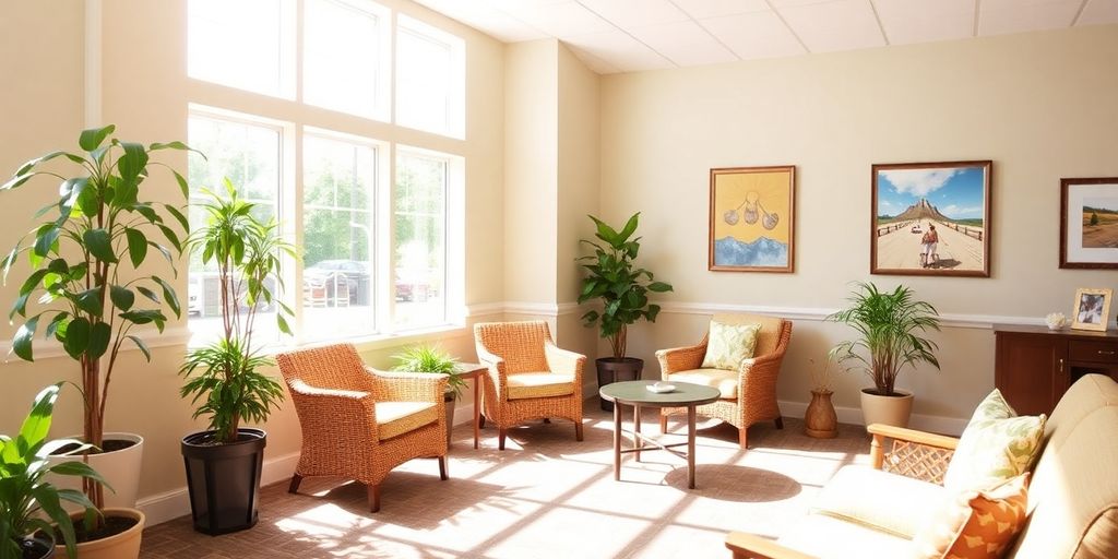 A warm, inviting living space for memory care.