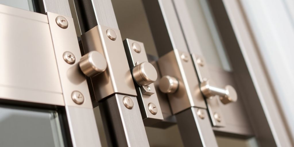 Elegant bifold door hardware with modern design features.