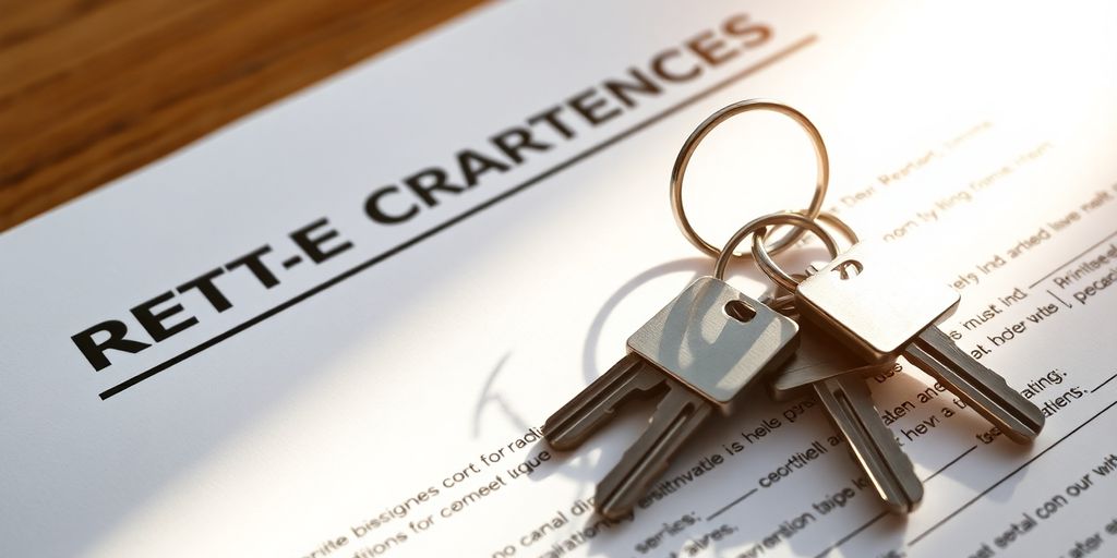 Llaves y contrato de alquiler con dinero