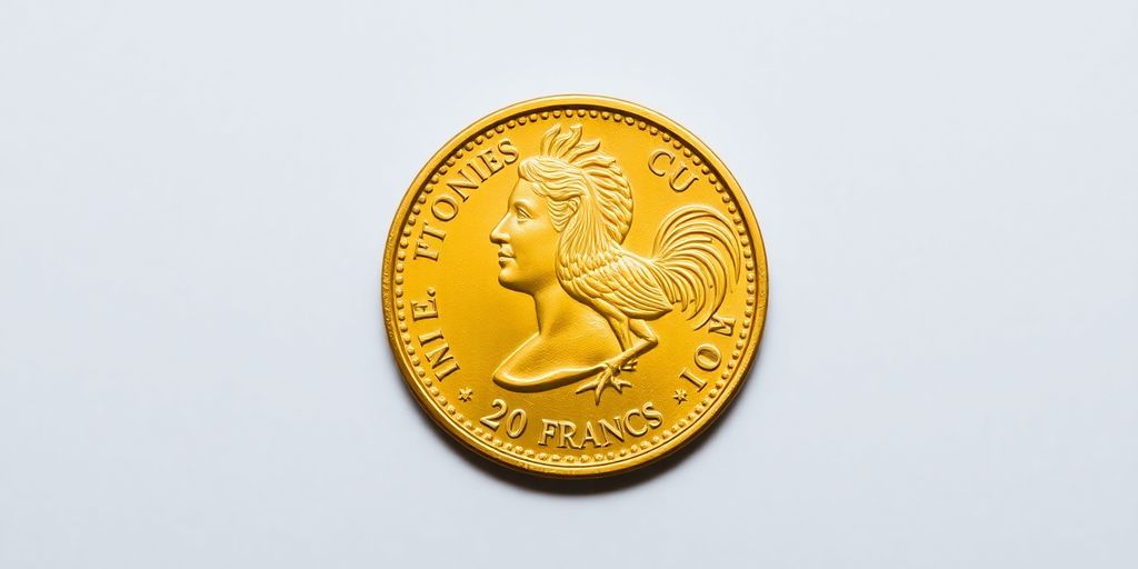 Pièce dorée de 20 Francs Marianne Coq