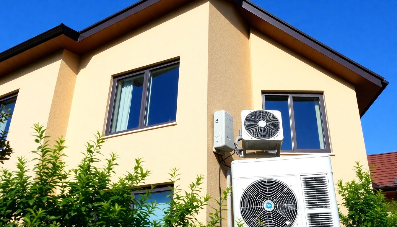 Modern home with solar panels and energy-efficient features.