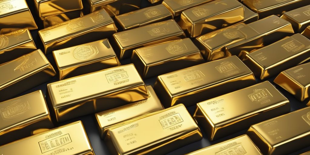 gold bars with world map background