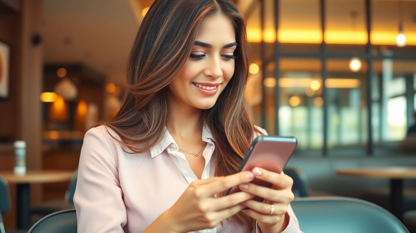 Femme stylée utilisant son smartphone pour se connecter en toute sécurité