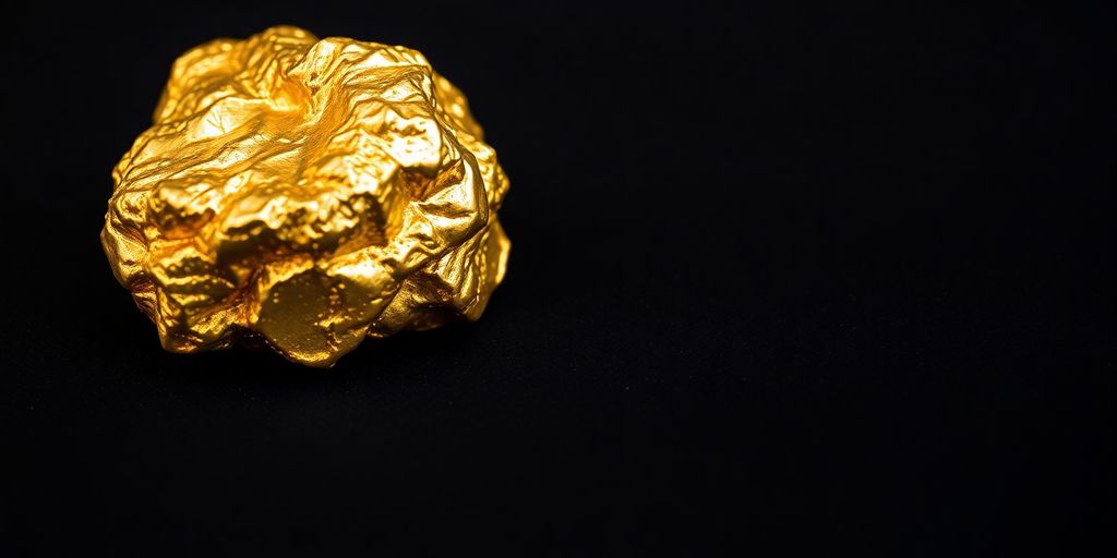 Un lingot d'or brillant sur un fond sombre.