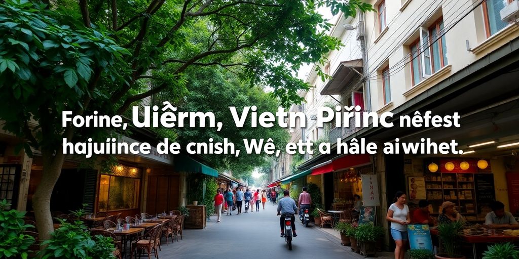 Street view of Điện Biên Phủ, green and lively.