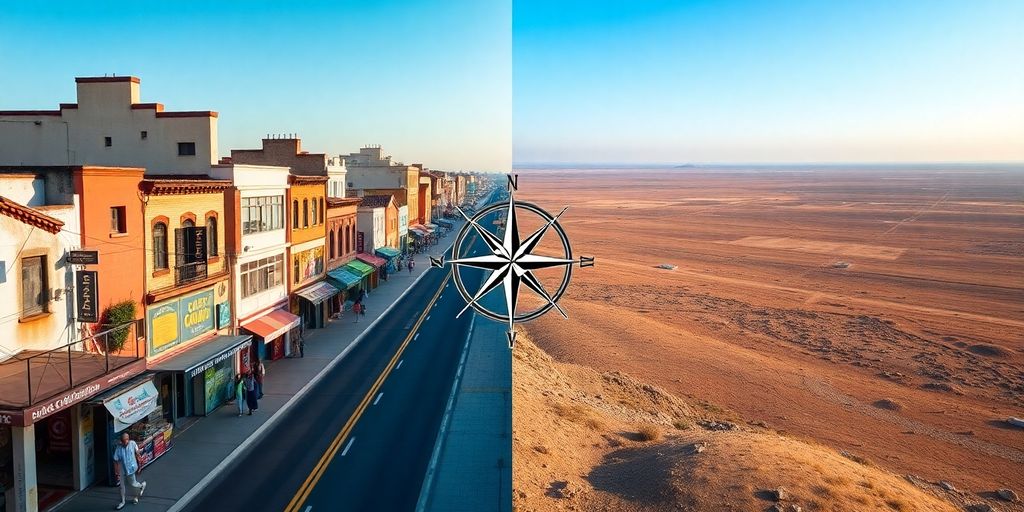 Two distinct paths converging with a compass