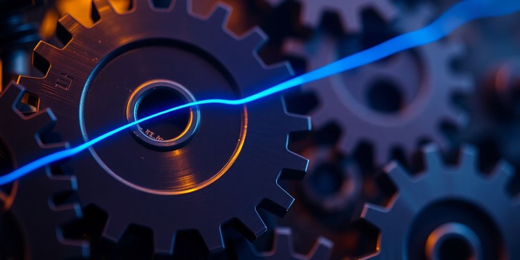 Cogs, gears, and circuitry.