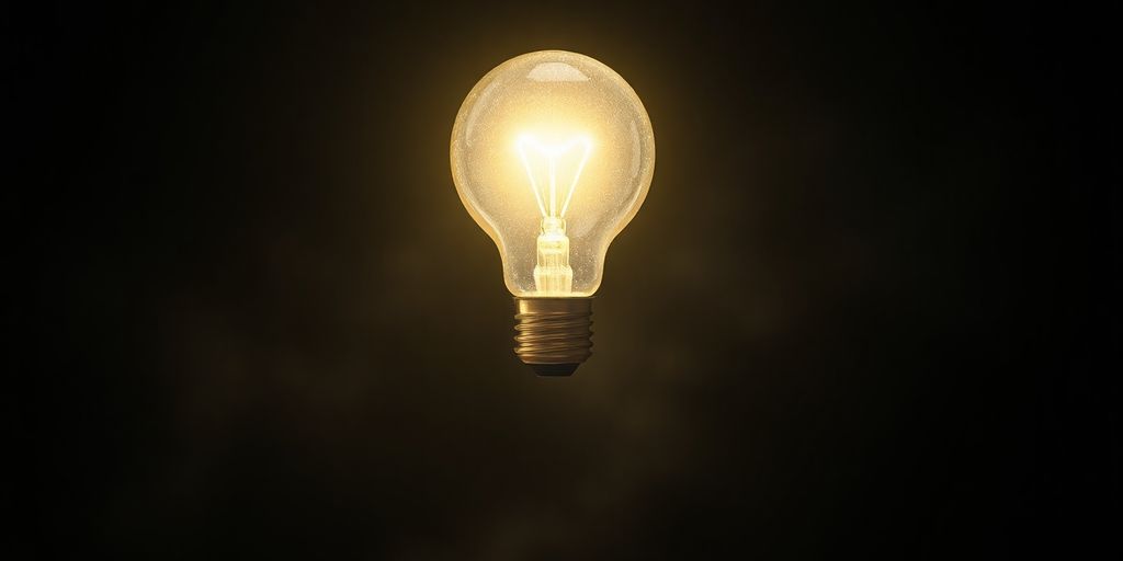Question mark transforming into a lightbulb.
