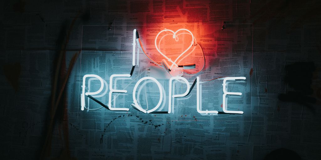 white and blue love neon light signage