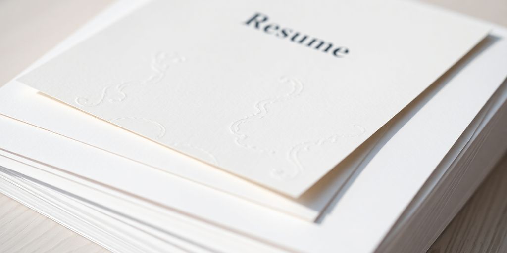 resume paper stack