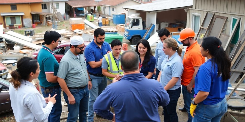 Teamwork in disaster recovery and service restoration efforts.