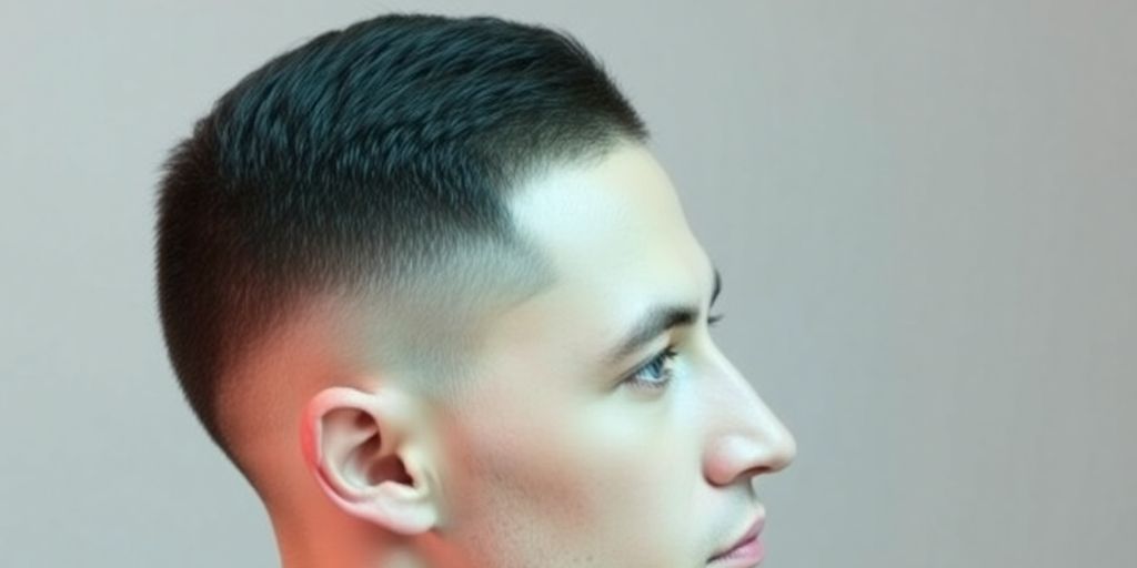 Man sporting a sharp undercut hairstyle.