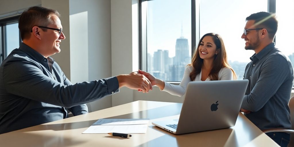 Loan officer meeting with clients