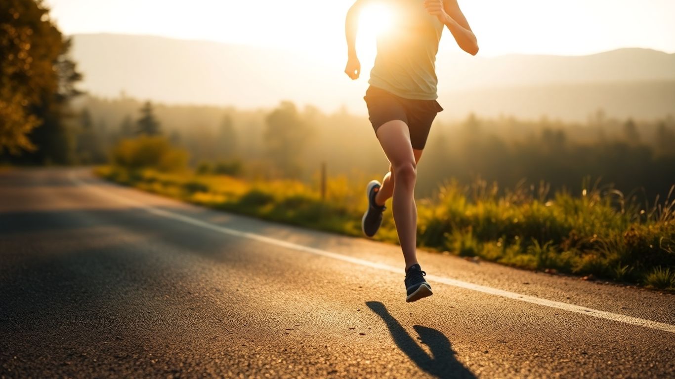 Runner on a road during a training run.