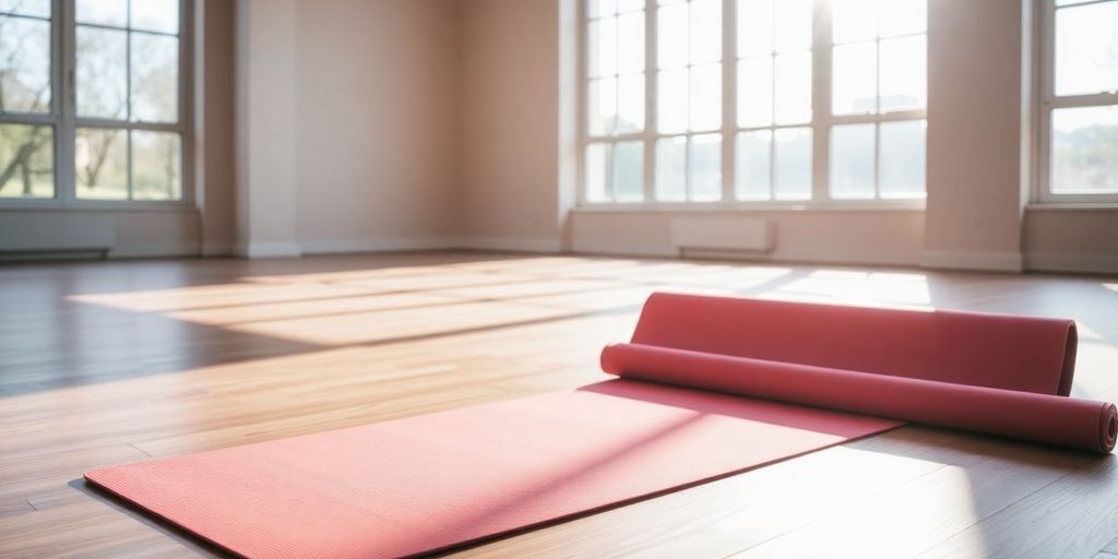 B Yoga B Mat Everyday in a bright yoga studio.