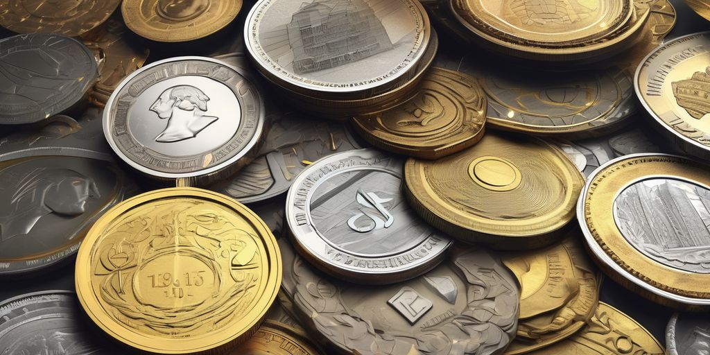 historical and futuristic currency, coins and digital money, evolution of money, financial history, future of finance