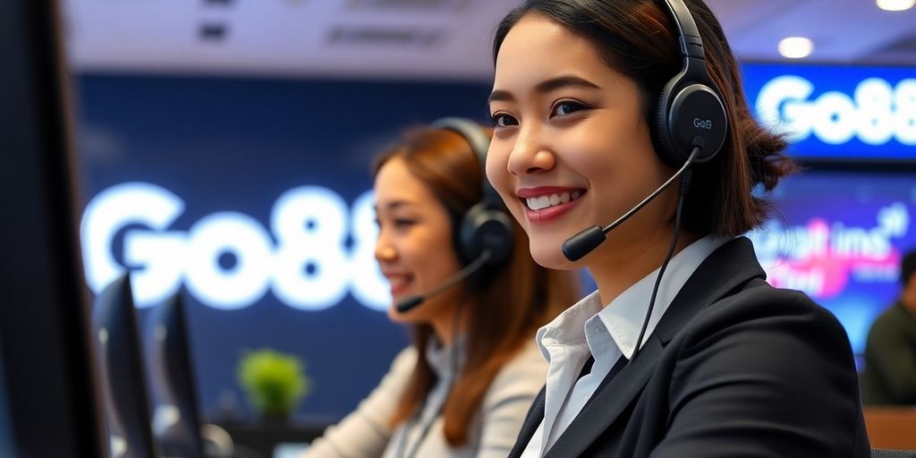 Hình ảnh nhân viên hỗ trợ khách hàng tại Go88.
