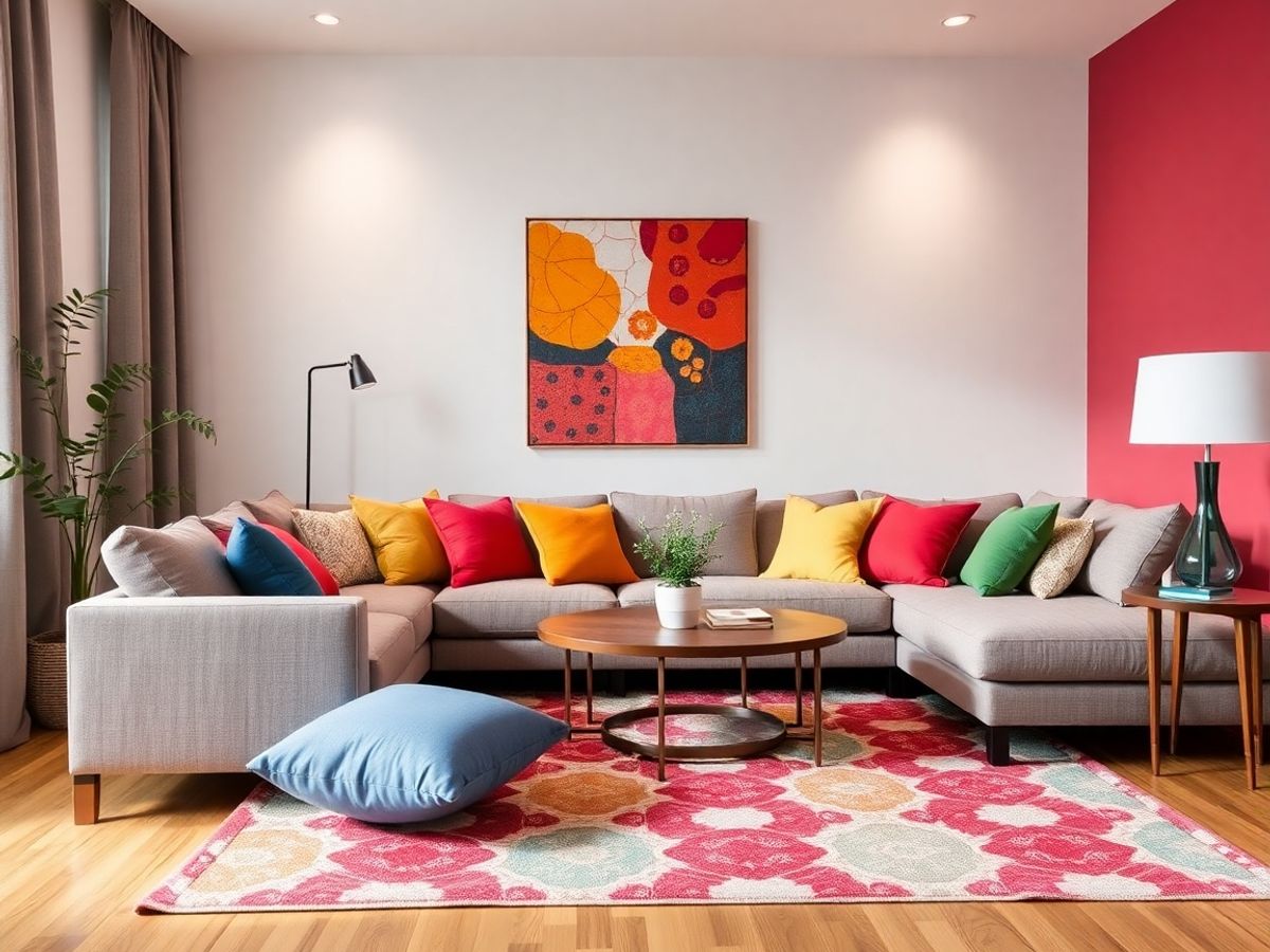 Culori armonioase în decorul unui living modern.