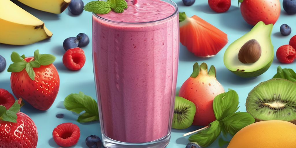 healthy smoothie with fresh ingredients and weight loss concept