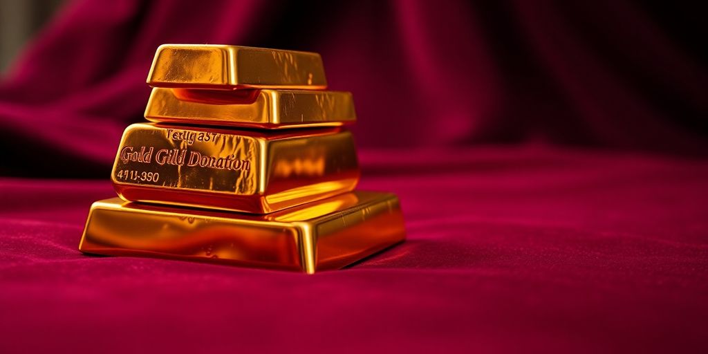Lingots d’or brillants sur un fond en velours.