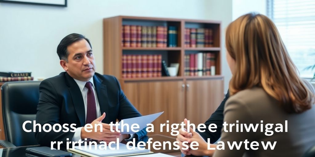 Attorney consulting with client in a law office.