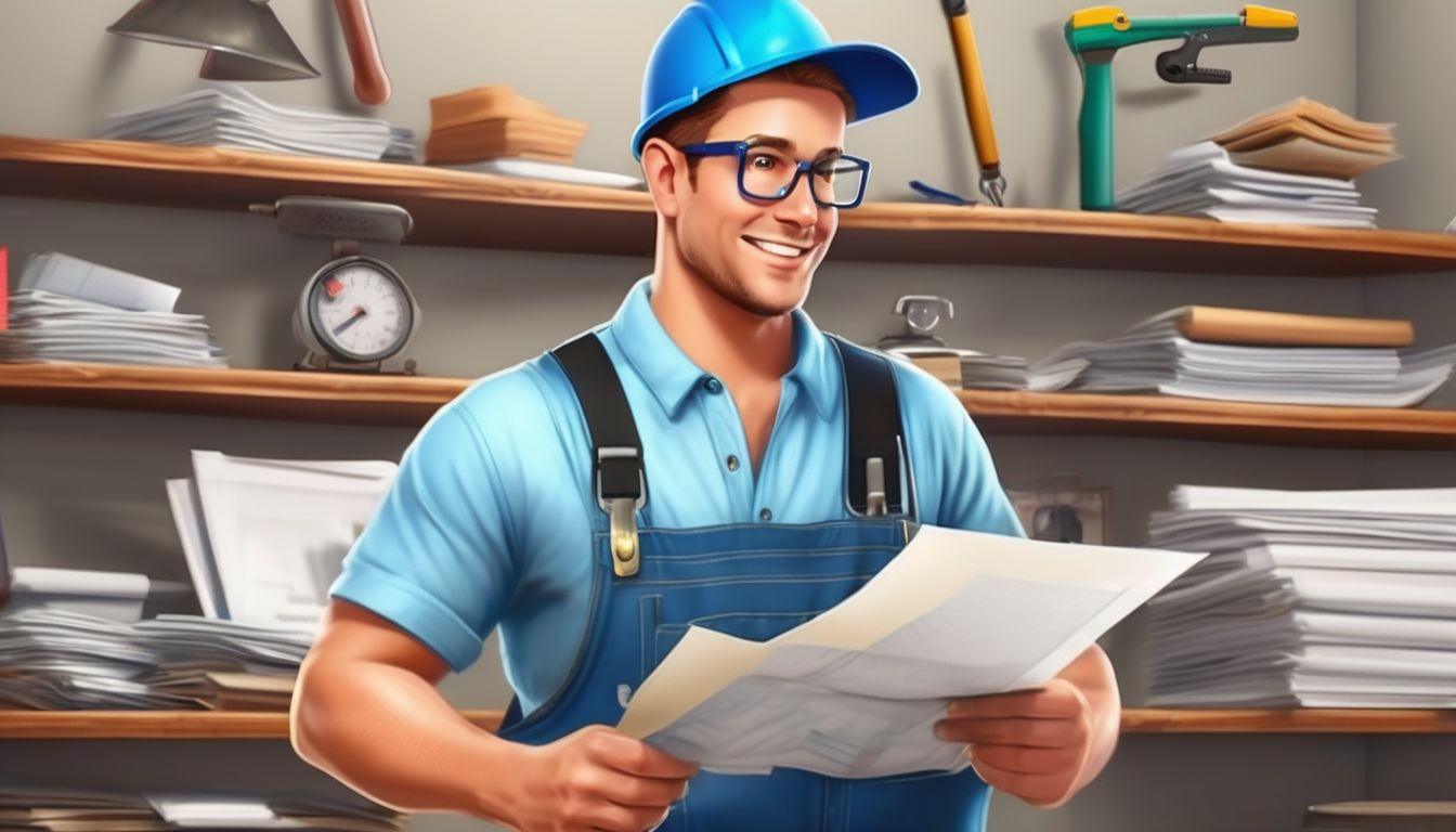 handyman checking license and insurance documents