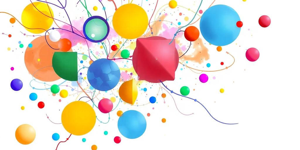 Creative coding interface with colorful elements.