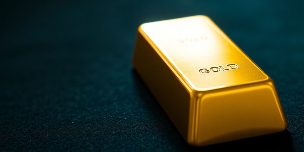 Un lingot d'or sur un fond sombre.