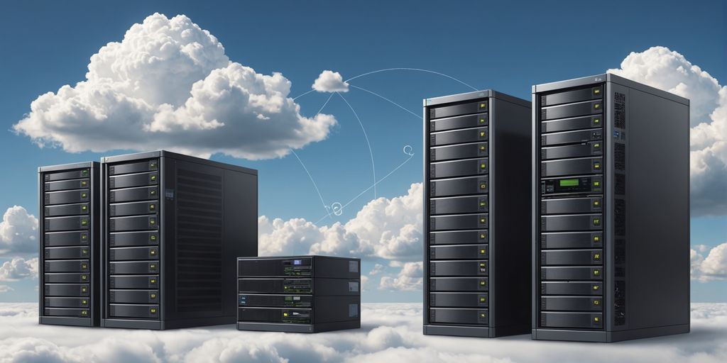 Icons representing cloud and traditional web hosting options.