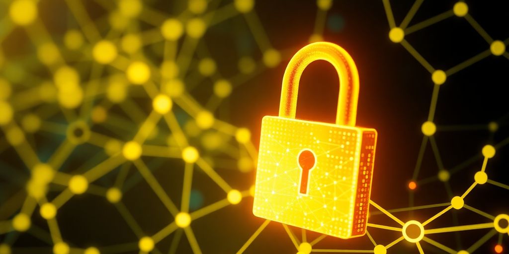 A digital lock on a blockchain network.