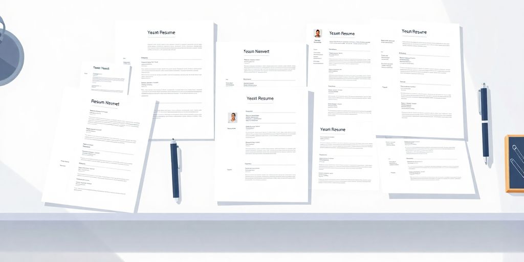 Clean, organized resume examples on a desk.