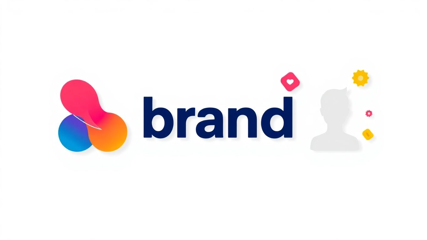 Illustrasjon av merkevareidentitet med sterke farger.