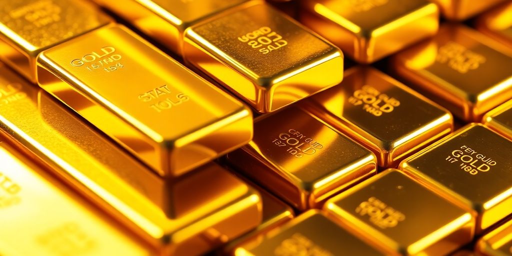 金條在金色的燈光下閃閃發光。