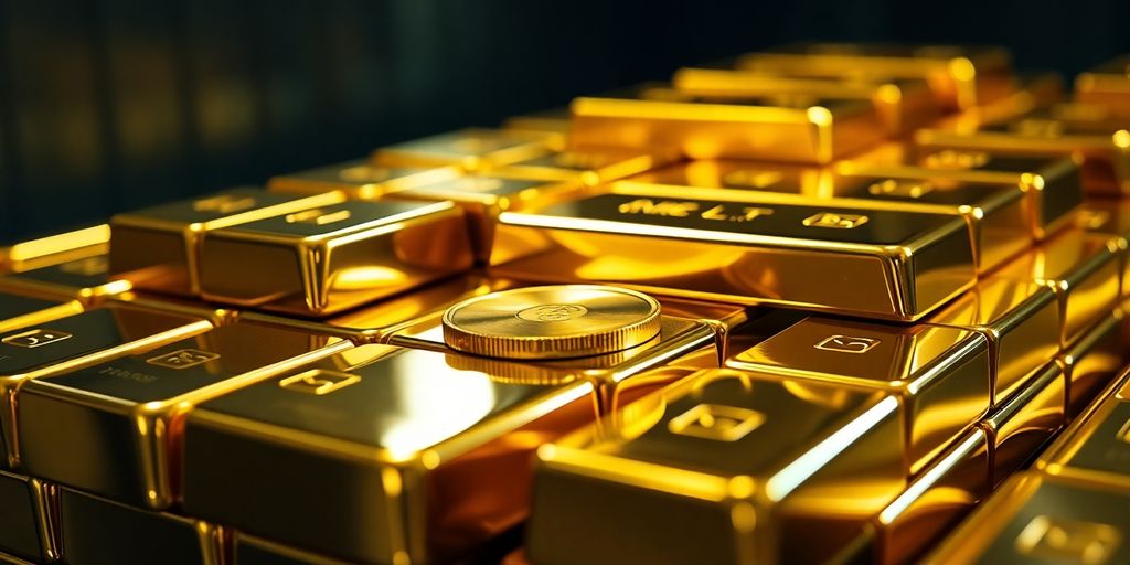Lingots d'or et pièces de monnaie