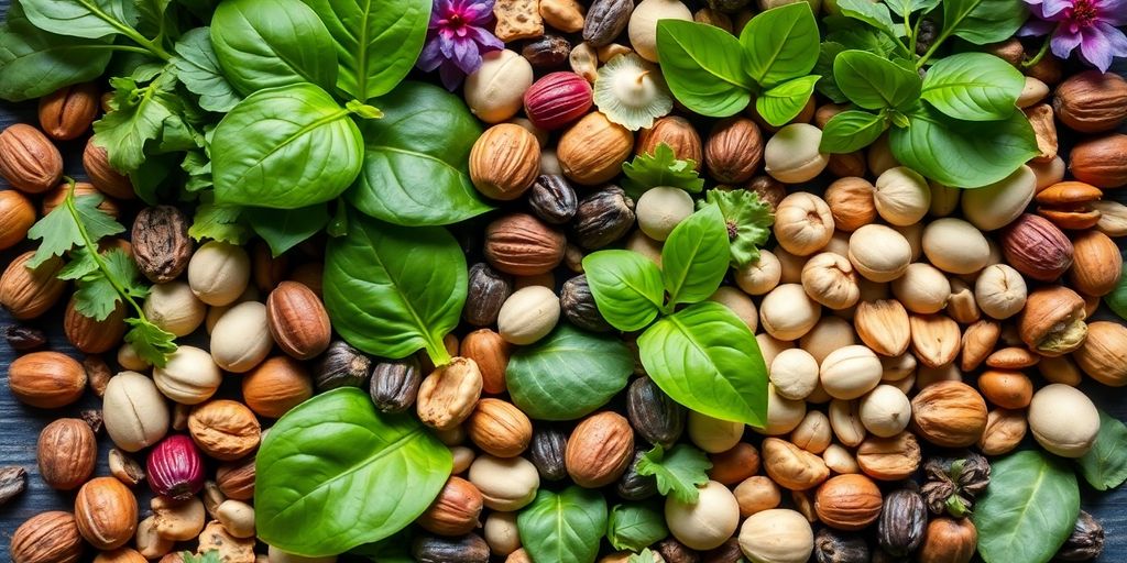 Magnesium-rich foods and heart shape.