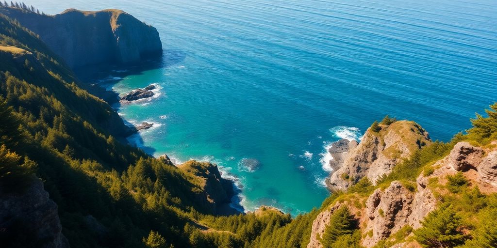 Vue aérienne de la côte de l'Oregon.