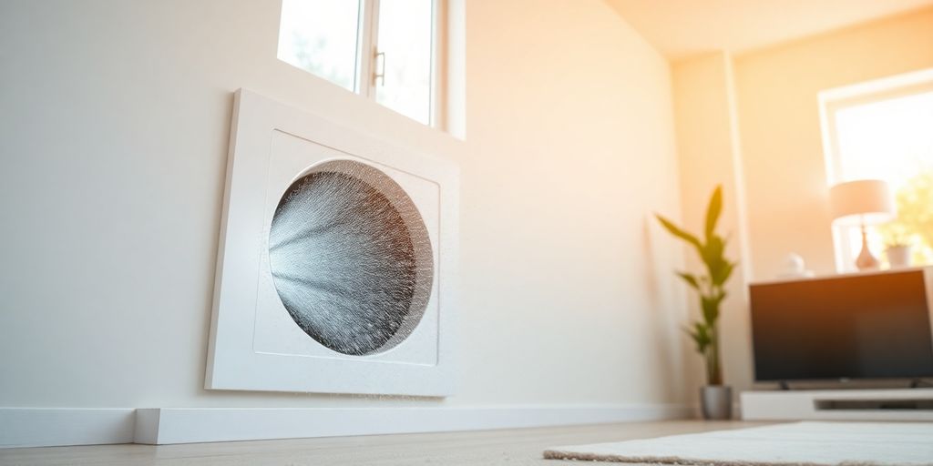 Healthy home interior with clean air and functioning HVAC unit.