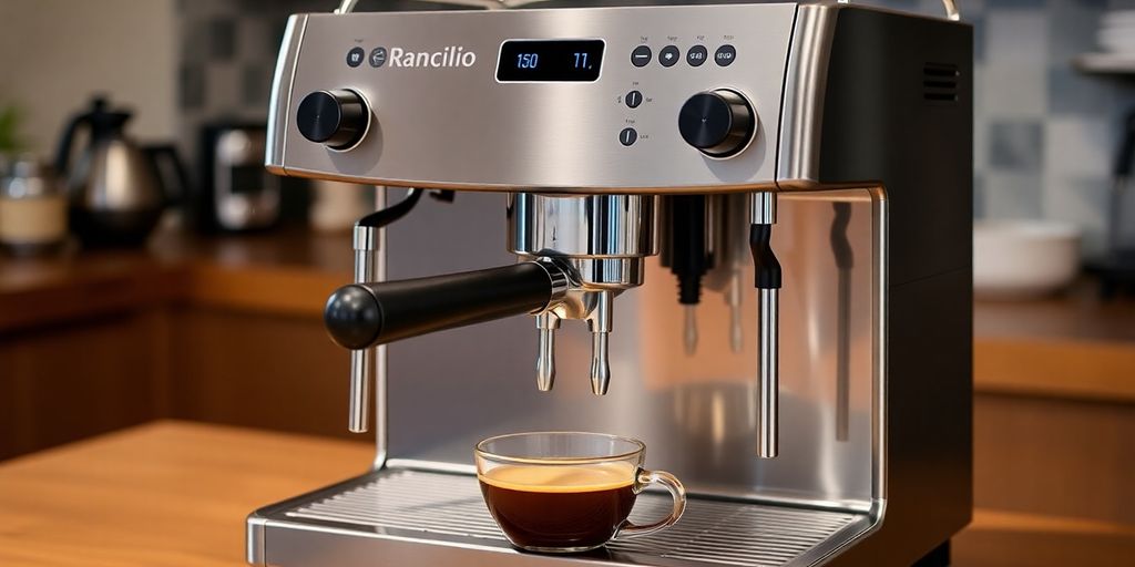 Rancilio Silvia PID espresso machine with dual boiler system.