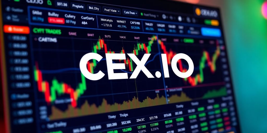 Best Crypto Exchange for Day Trading in 2025 4 CEX.IO trading interface with vibrant market visuals.
