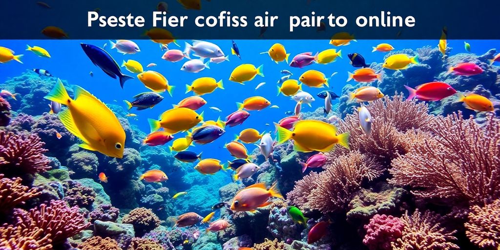 Makukulay na isda na lumalangoy sa isang coral reef.