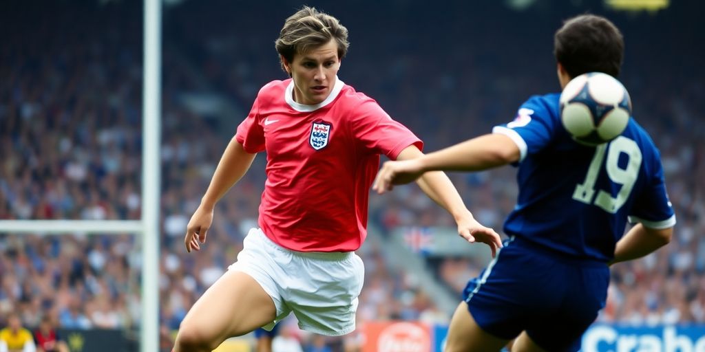 Bobby Moore defending during a soccer match.