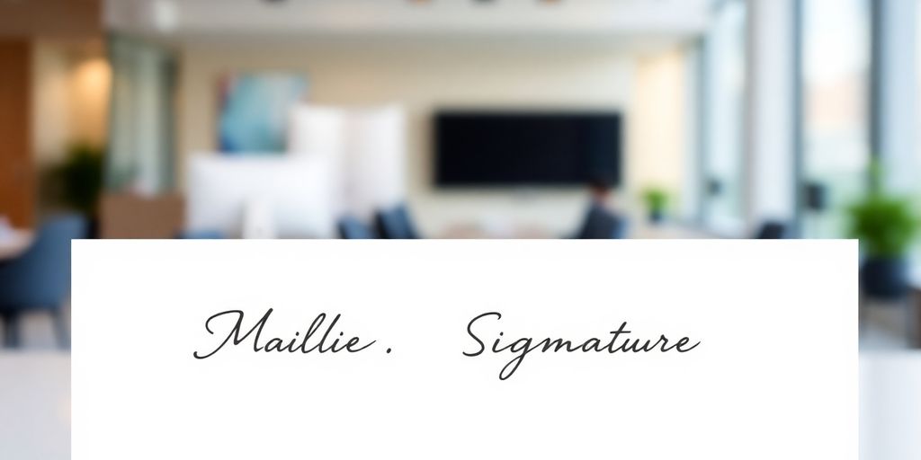 Modern email interface with a professional signature design.