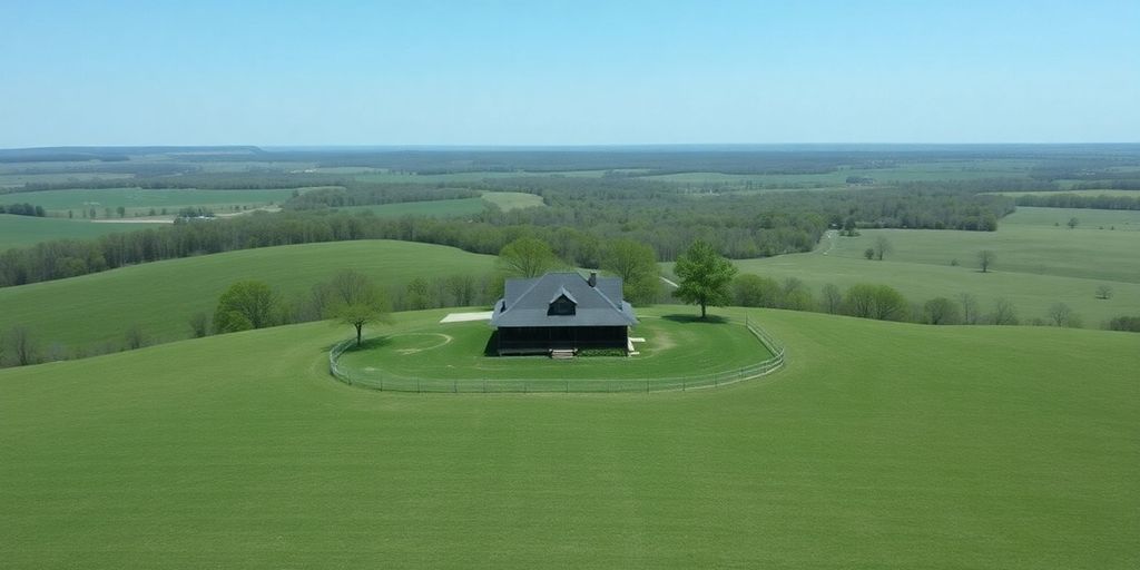 Arkansas landscape with a house and a sold sign.