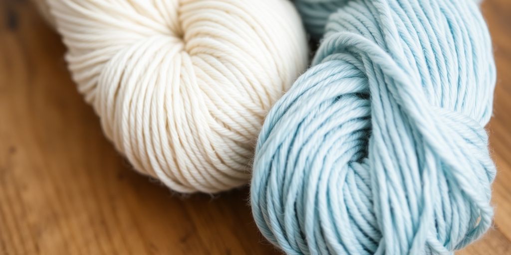 Two yarn skeins: one thin, one thick.