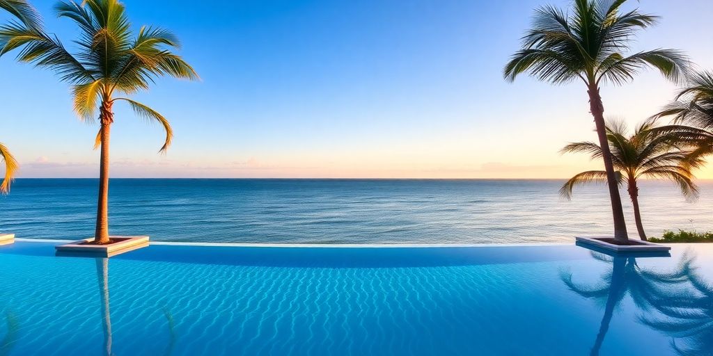Infinity pool meets Pacific Ocean at a Cabo hotel.