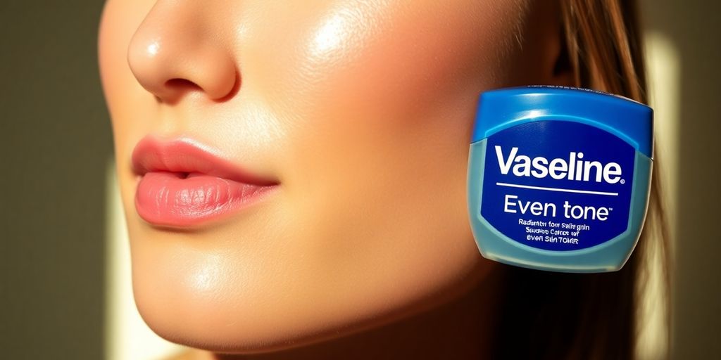 Vaseline Even Tone with glowing, radiant skin.