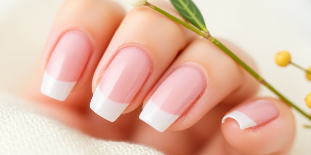 Unhas francesinhas elegantes e sustentáveis em destaque.