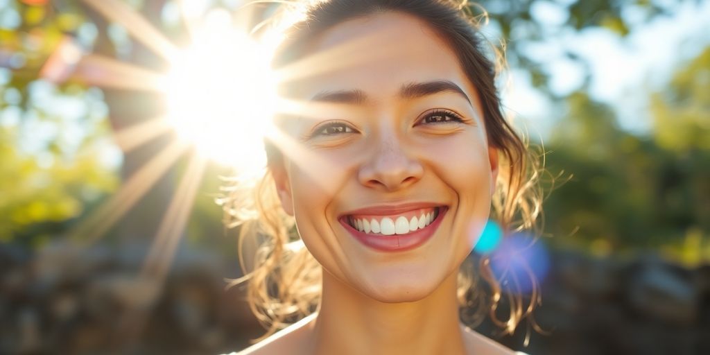 Energized person feeling vibrant and healthy.