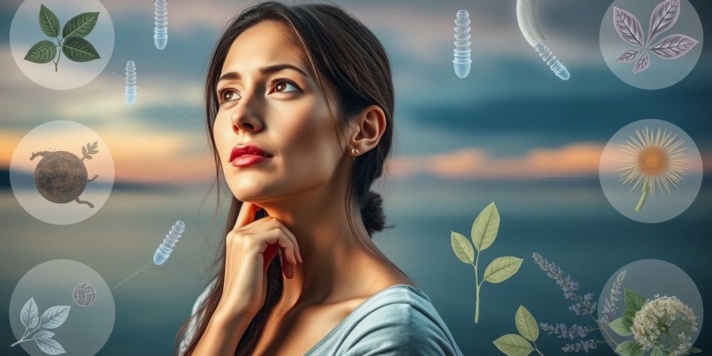 Woman reflecting on hormonal implant effects and health.