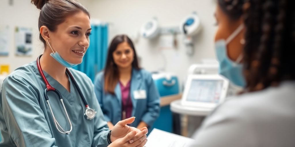 Medical consultation about PEP services in a healthcare setting.